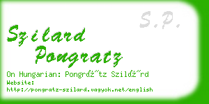 szilard pongratz business card